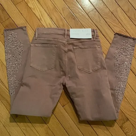 FRAME le skinny de Jeanne mid rise pink 27 NWT